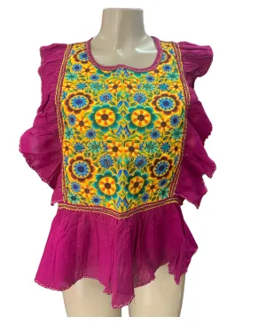 Dahlia Ruffled Blouse Magenta