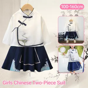 Girls Chinese Suit Two-Piece Traditional Outfit