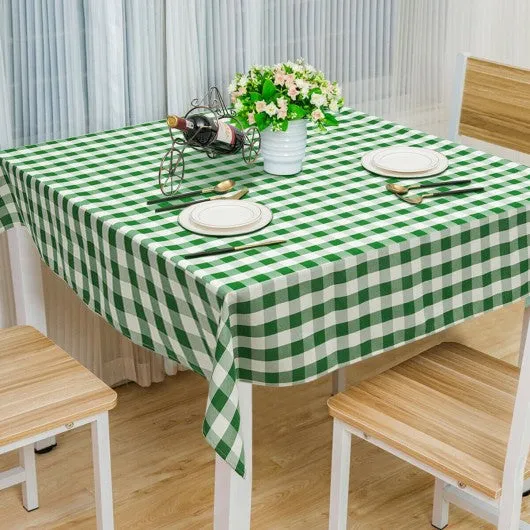 10 Pcs 52" x 52" Square Polyester Plaid Dinner Tablecloth-Green