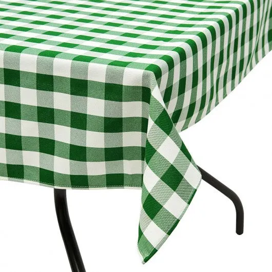 10 Pcs 52" x 52" Square Polyester Plaid Dinner Tablecloth-Green