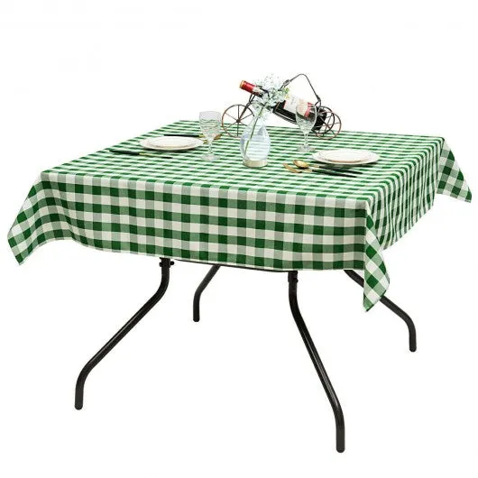 10 Pcs 52" x 52" Square Polyester Plaid Dinner Tablecloth-Green