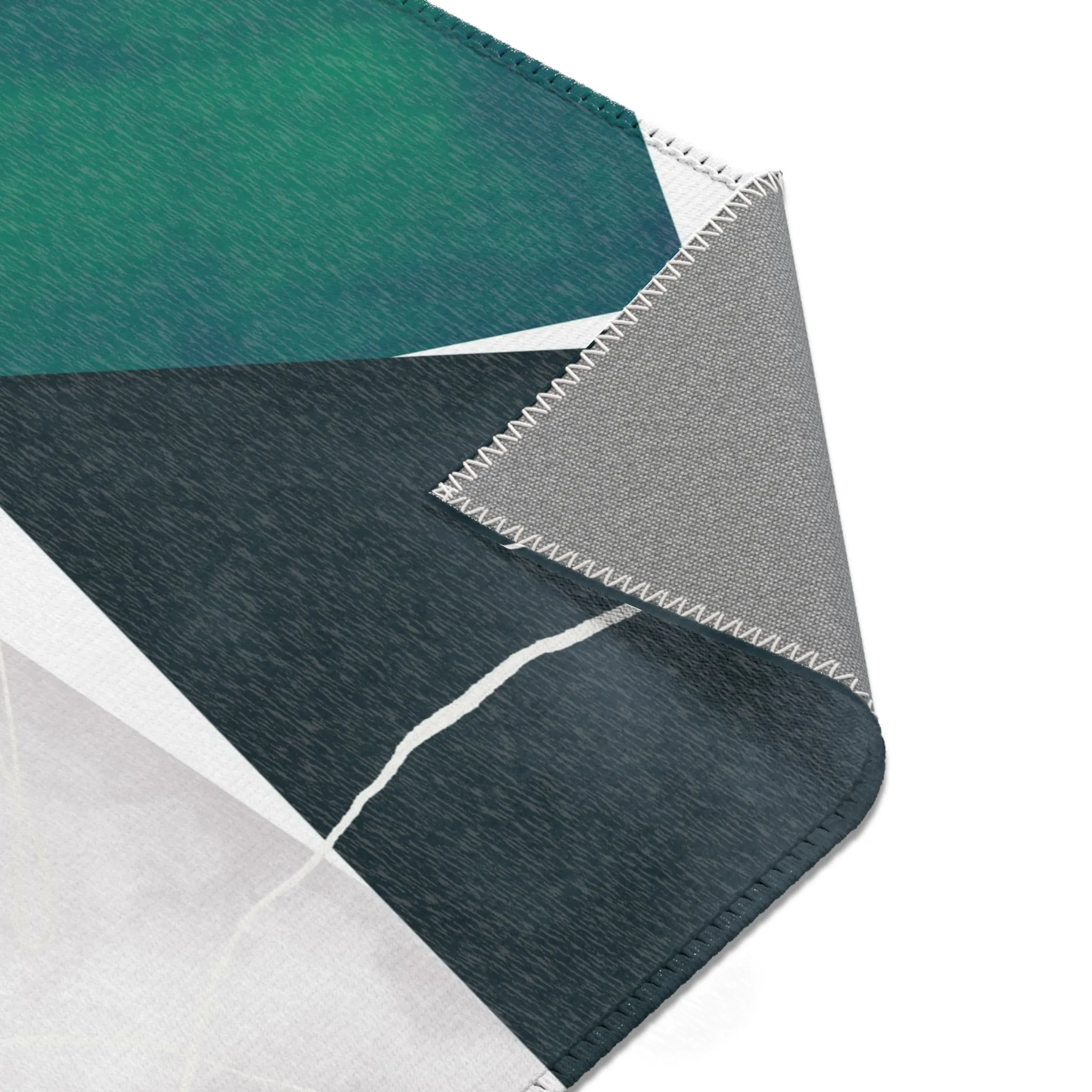 Abstract Boho Area Rug | Dark Grey Green, White