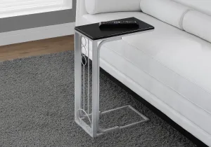 Accent Table - Black Top / Silver Metal