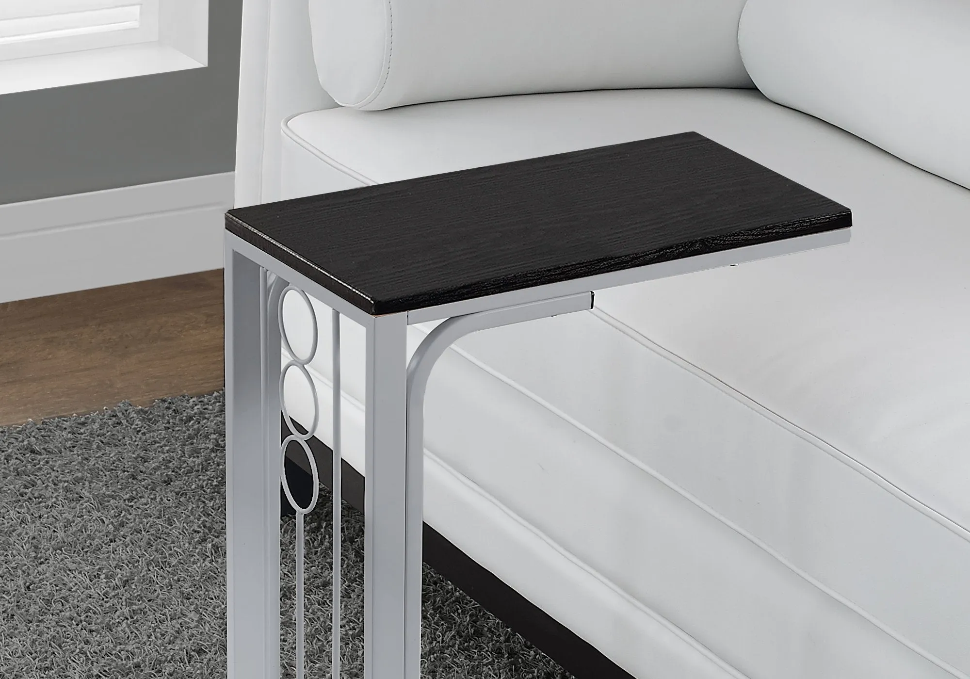 Accent Table - Black Top / Silver Metal