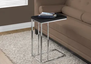 Accent Table - Cappuccino With Chrome Metal