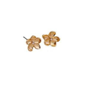 Alloy Floral Stud Earrings in Elegant Japanese Style