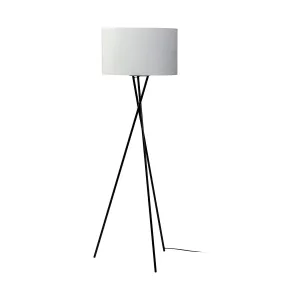 Ambrose Floor Lamp Black Metal | White Shade