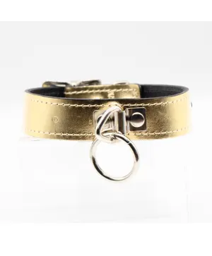 Anything But Basic O-Ring Collar in Metallic Gold