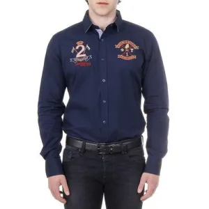 Blue L Ufford & Suffolk Polo Club Mens Shirt Long Sleeves US010 NAVY BLUE