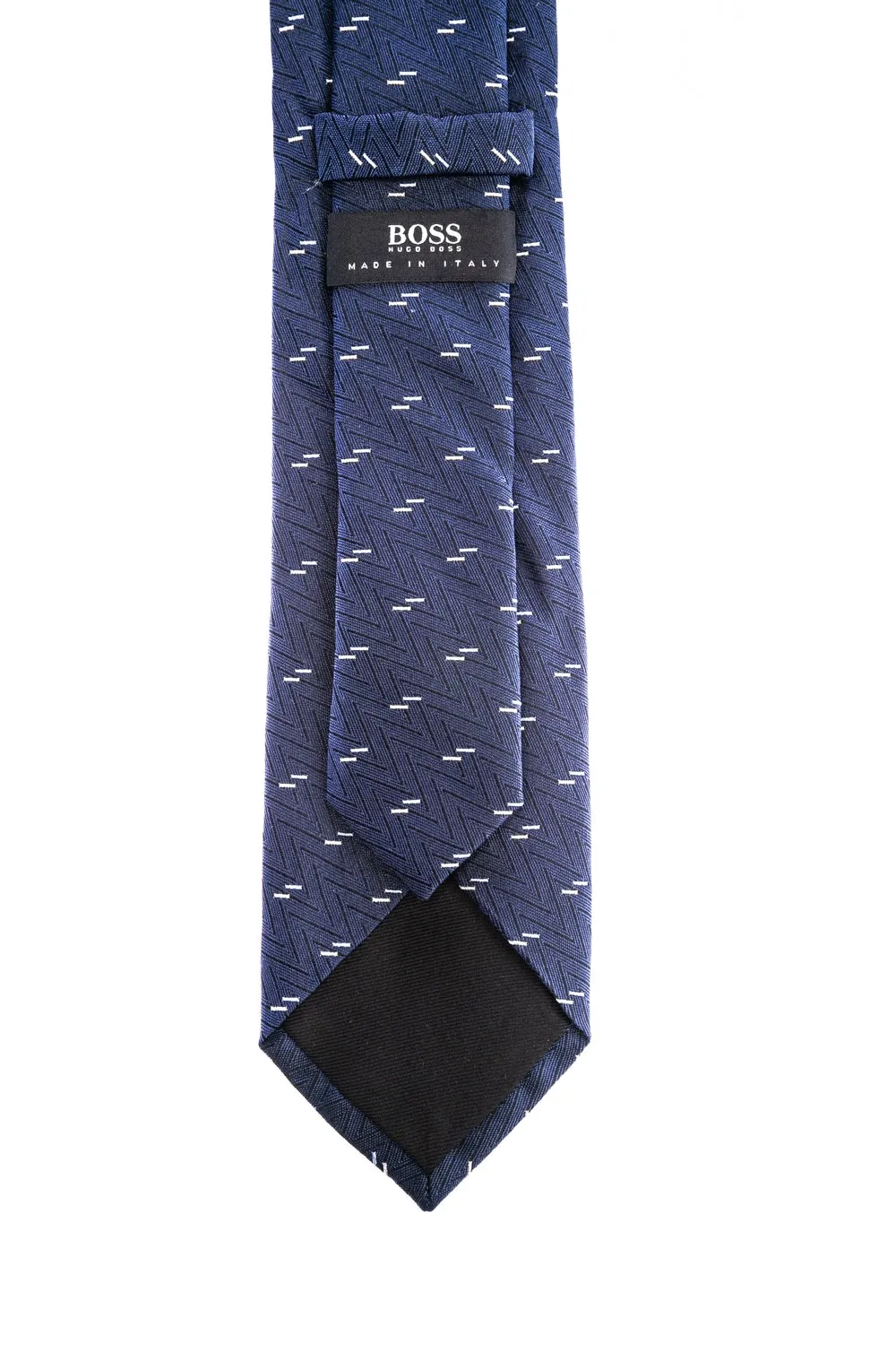 BOSS 7.5cm Tie in Navy Line Print