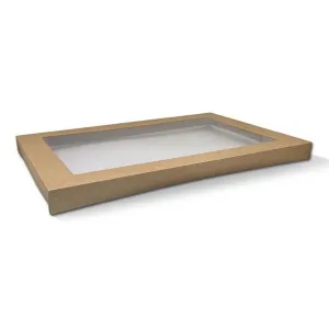 BULK 100pk Medium PLUS Brown Window Lid 453x313x30mm (LIDS ONLY)