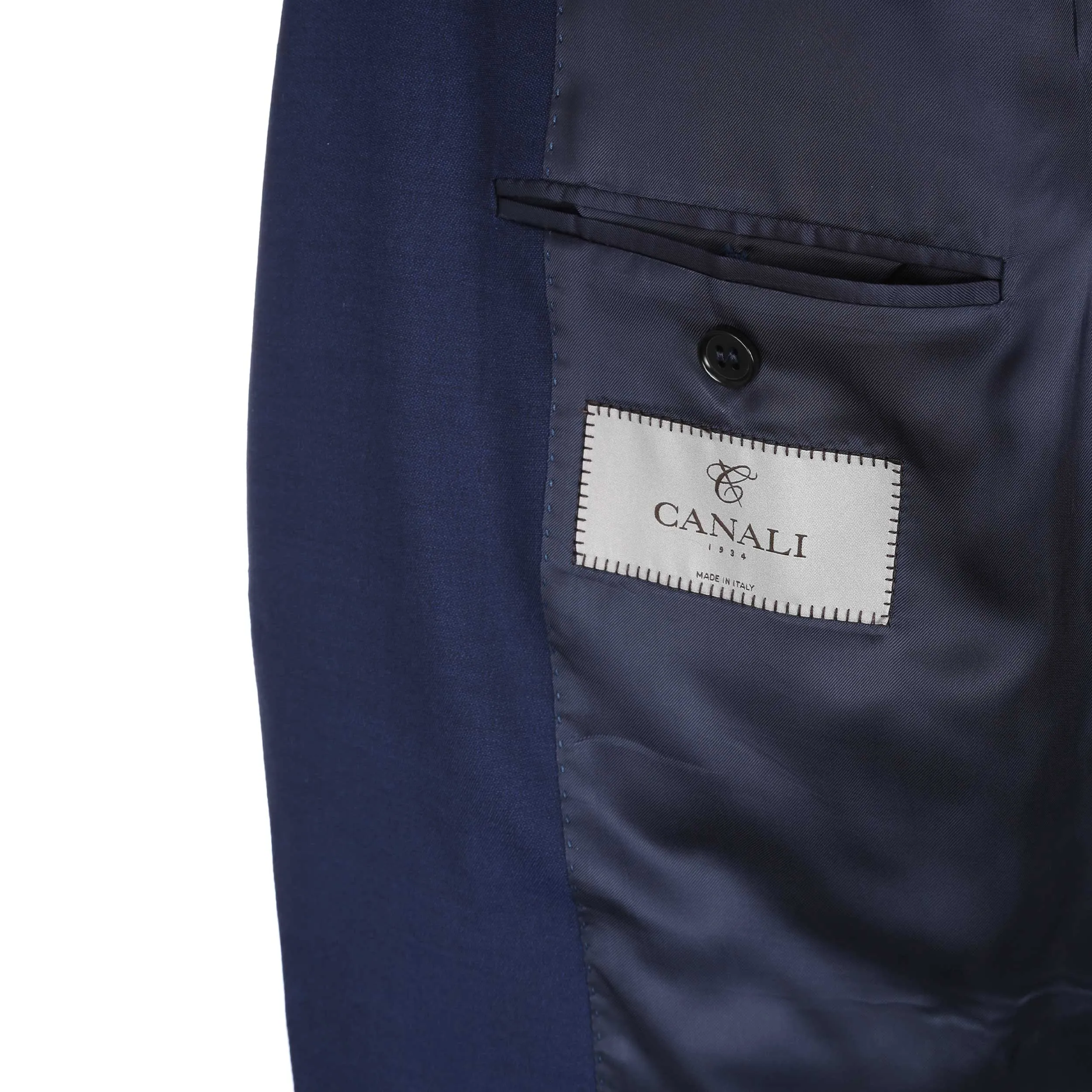 Canali Plain Notch Lapel Suit in Navy