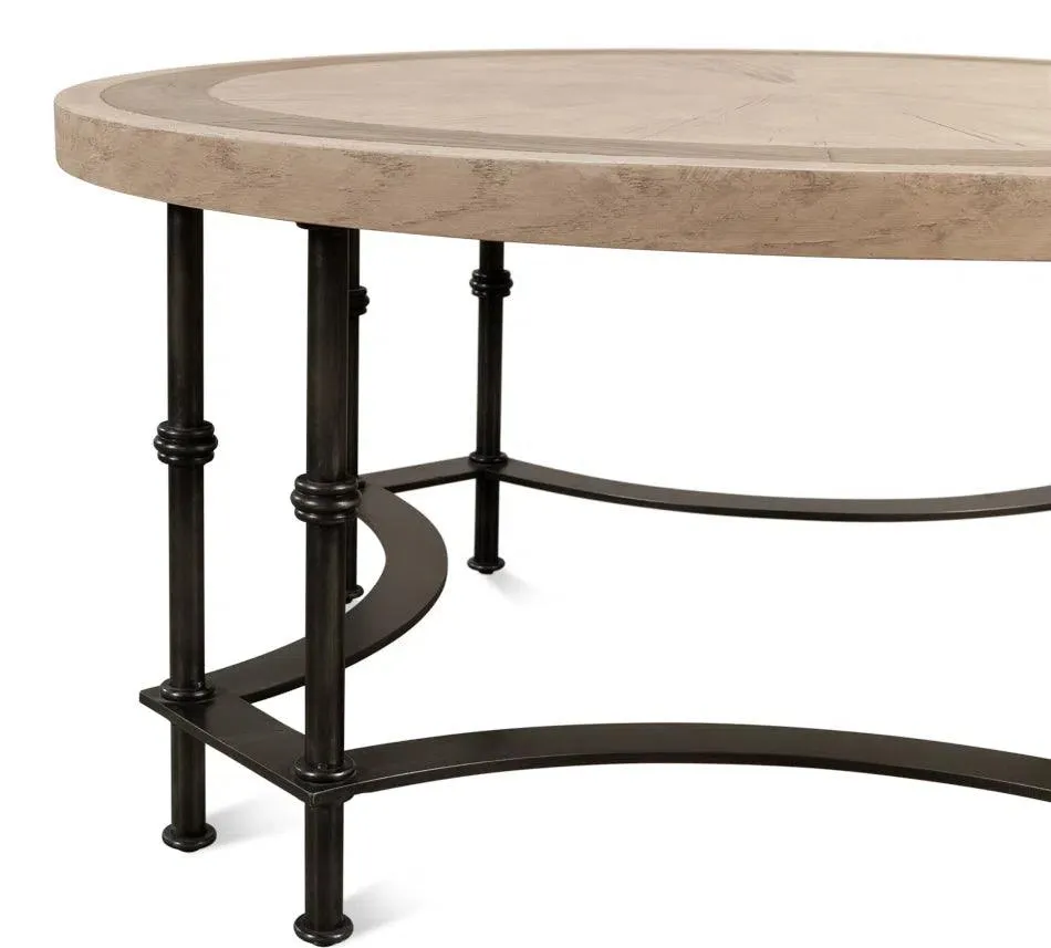 Chisholm Equestrian Cocktail Round Coffee Table Grey