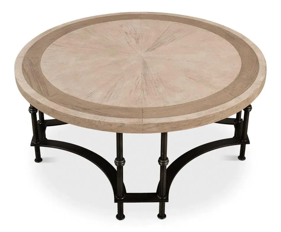 Chisholm Equestrian Cocktail Round Coffee Table Grey