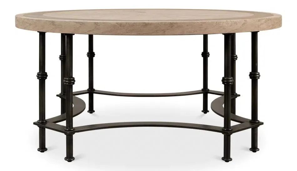 Chisholm Equestrian Cocktail Round Coffee Table Grey