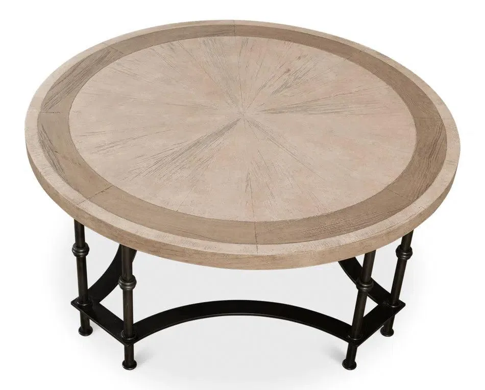 Chisholm Equestrian Cocktail Round Coffee Table Grey