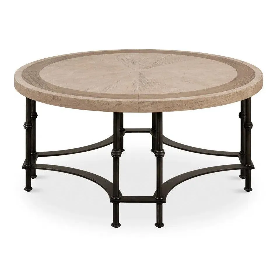 Chisholm Equestrian Cocktail Round Coffee Table Grey