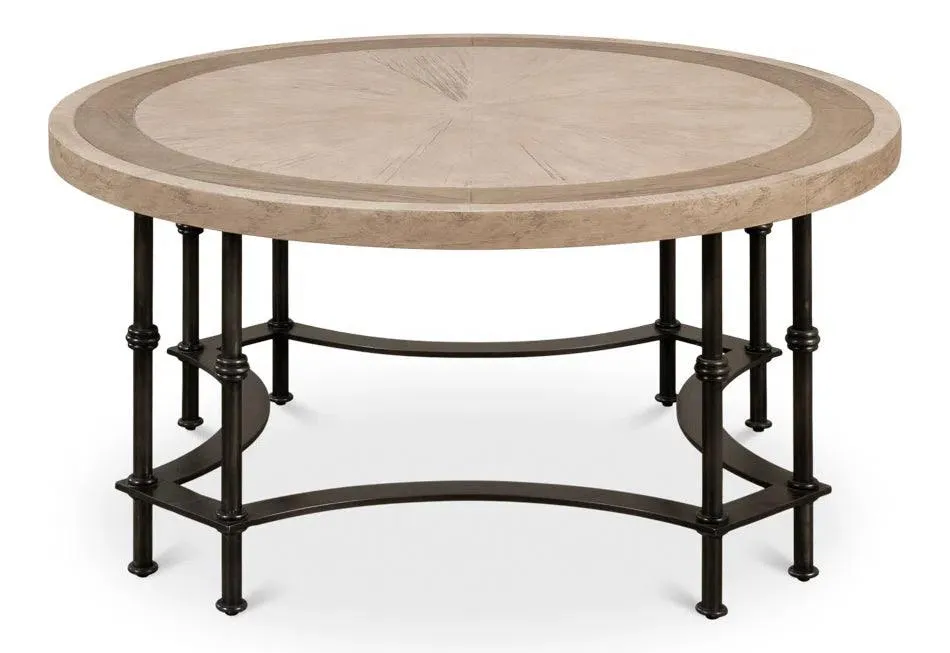 Chisholm Equestrian Cocktail Round Coffee Table Grey