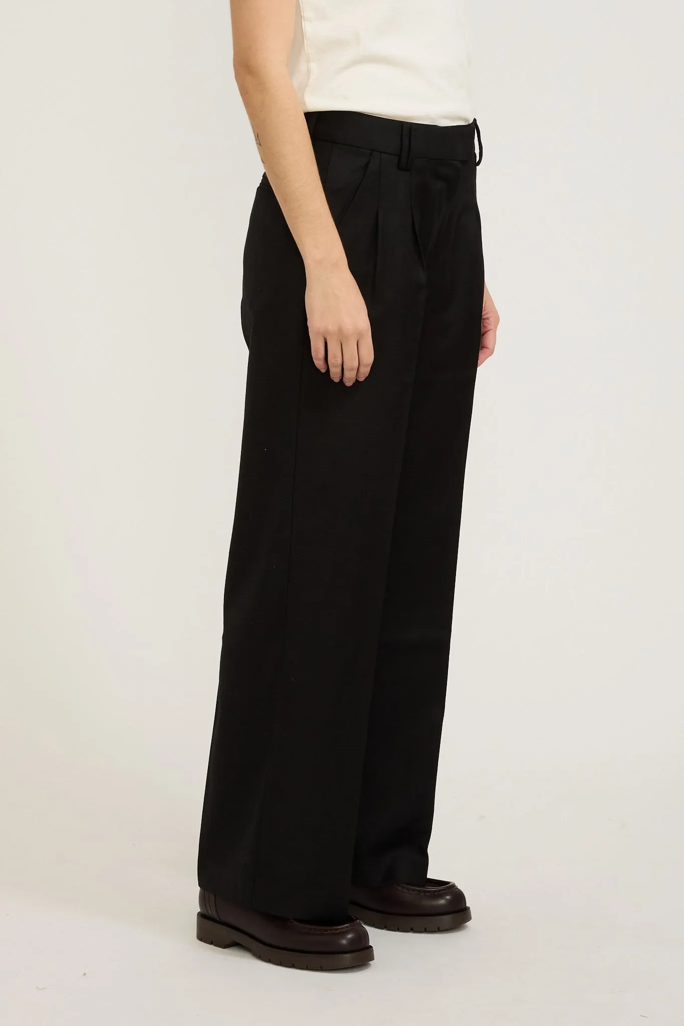 Coco Relaxed Wool Pant Black