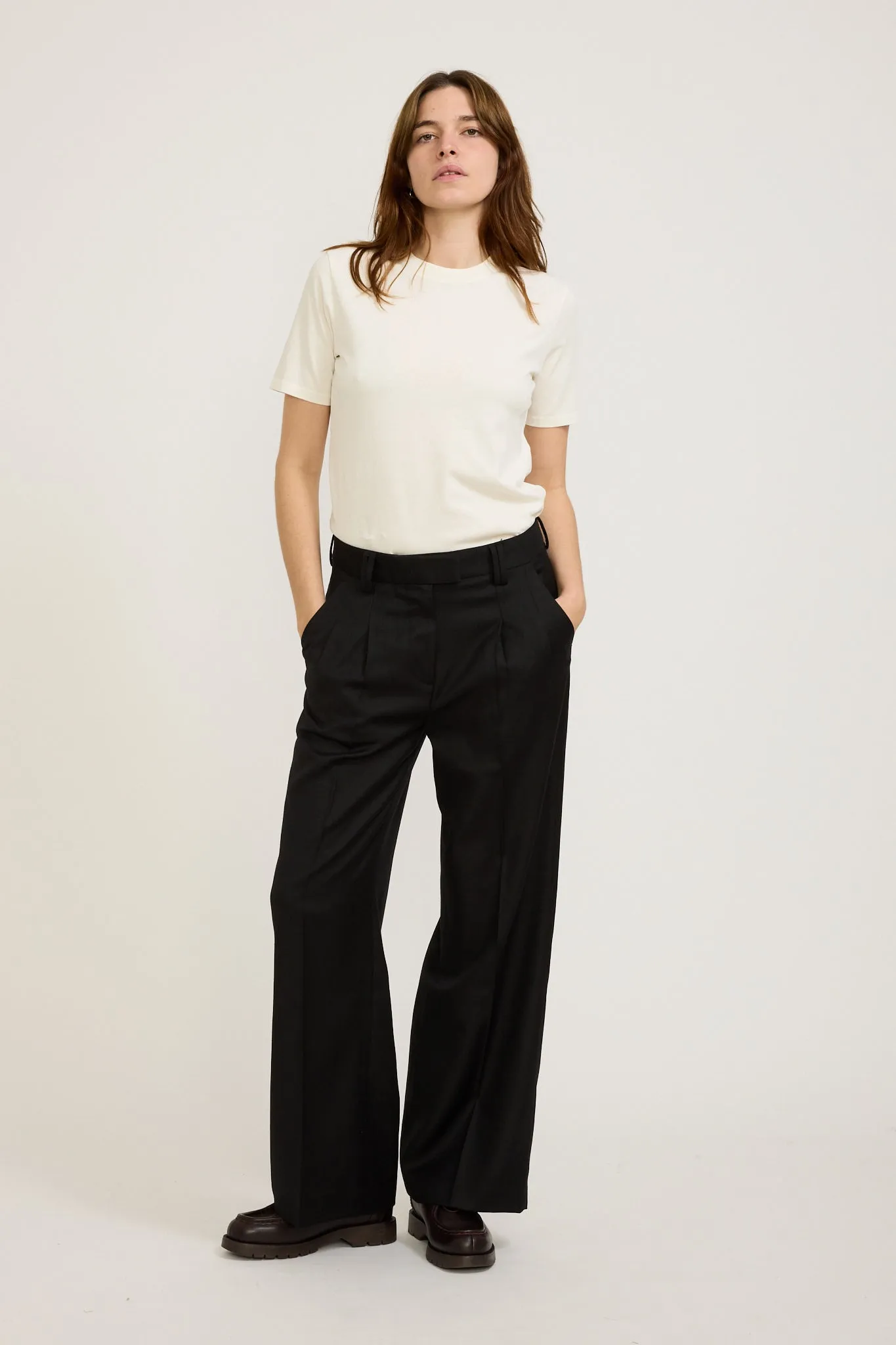 Coco Relaxed Wool Pant Black