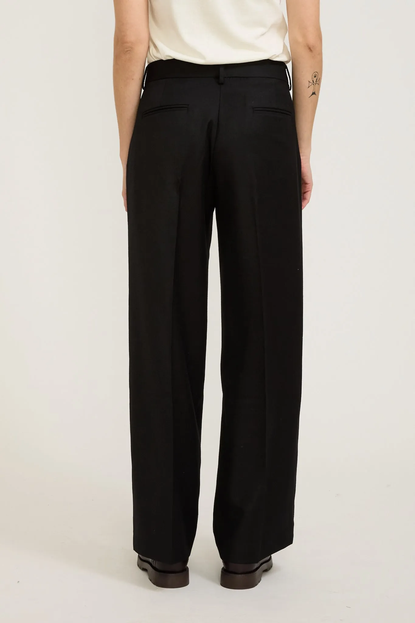 Coco Relaxed Wool Pant Black