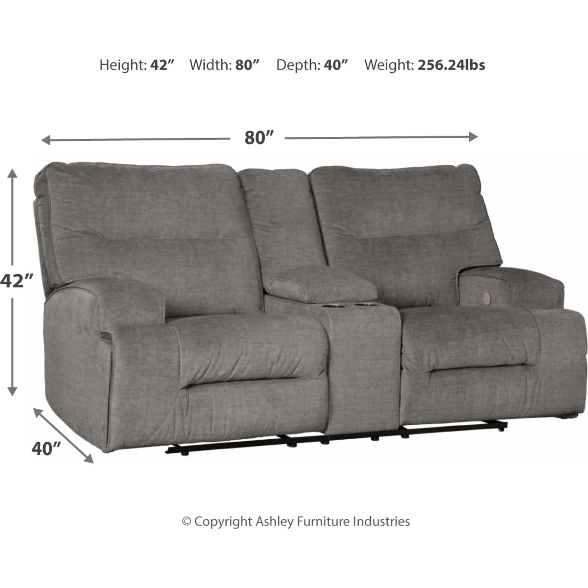 Coombs Reclining Power Loveseat with Console