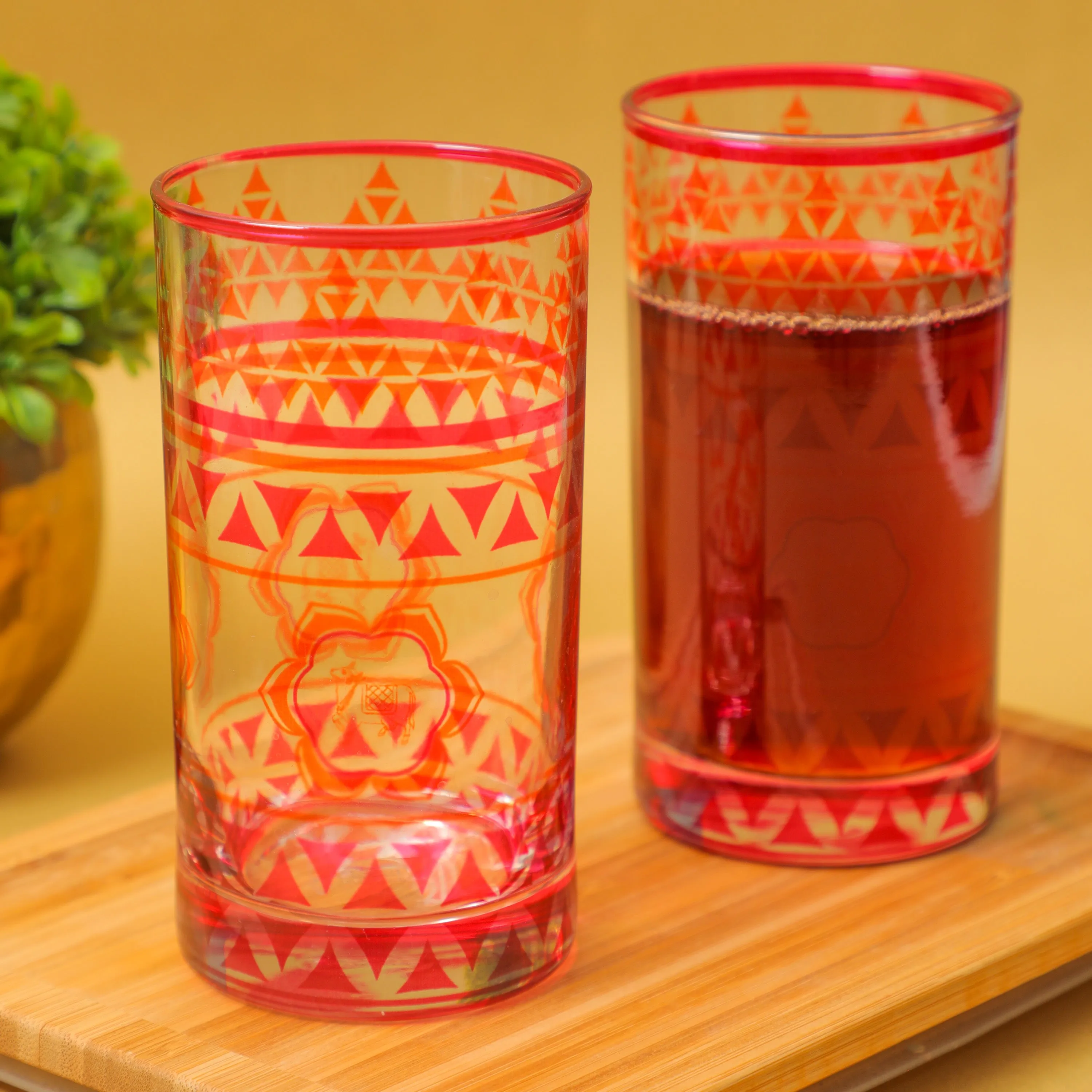 Cow Printed Small Glass Tumbler