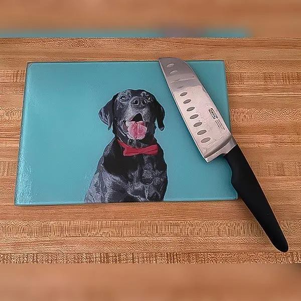 Custom Pet Art Glass Cutting Board