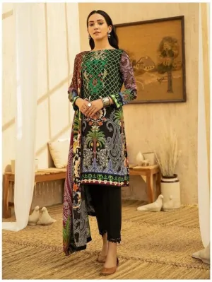 Cyra Fashion Pakistani Printed Women Suits Dress Material Green