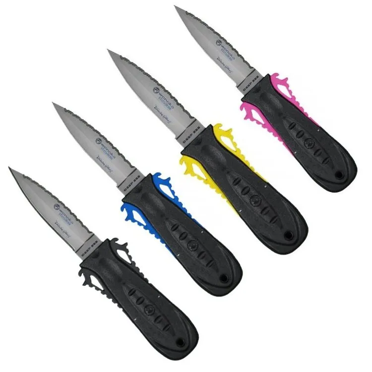 Deep See Squeeze Titanium Lock Dive Knife - Stiletto Tip