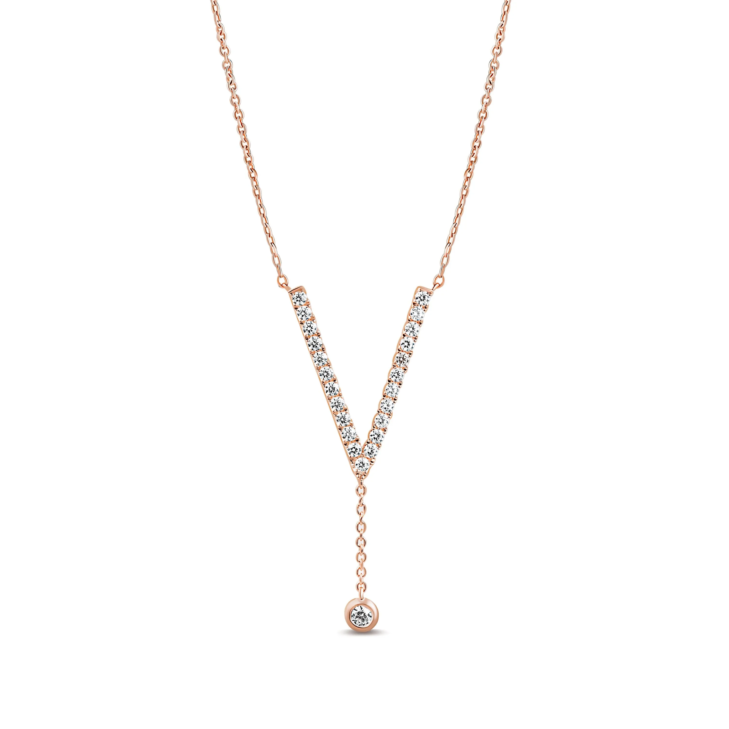 DEEP V DROPPING DIAMOND NECKLACE/ CHOKER