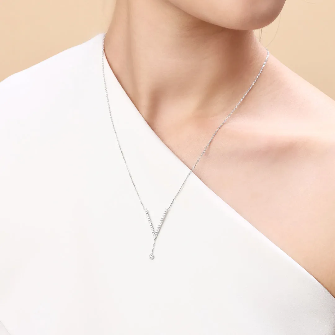 DEEP V DROPPING DIAMOND NECKLACE/ CHOKER