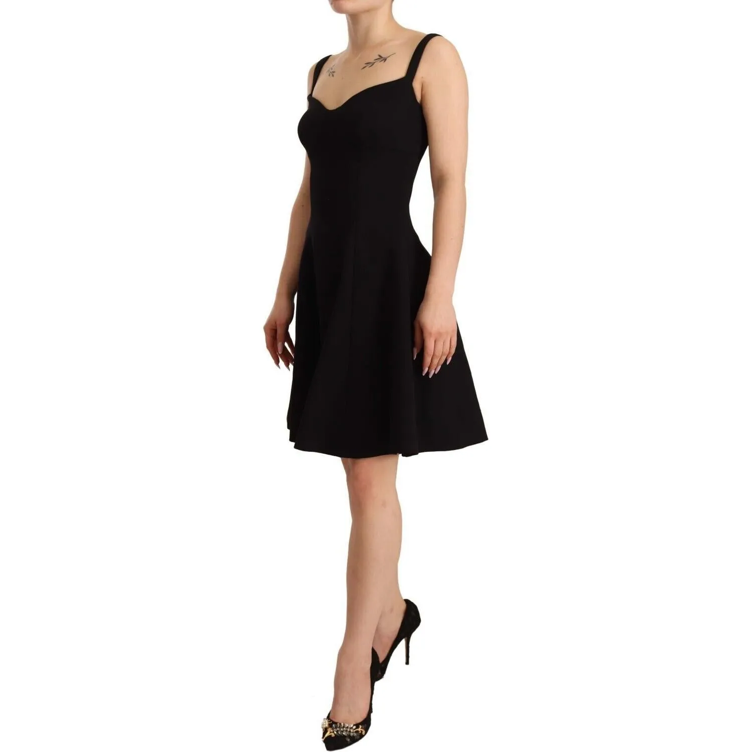 Dolce & Gabbana Elegant A-Line Sheath Dress in Black