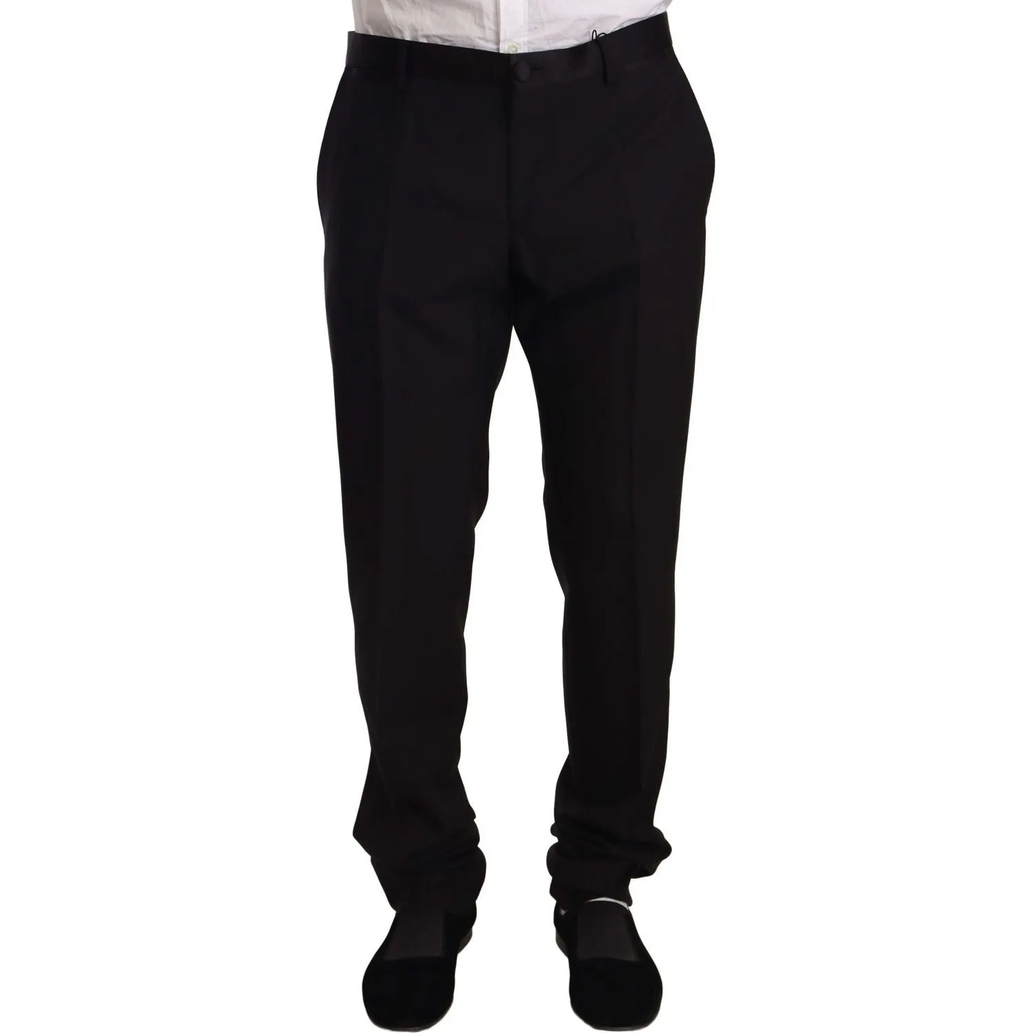 Dolce & Gabbana Elegant Black Skinny Tuxedo Trousers