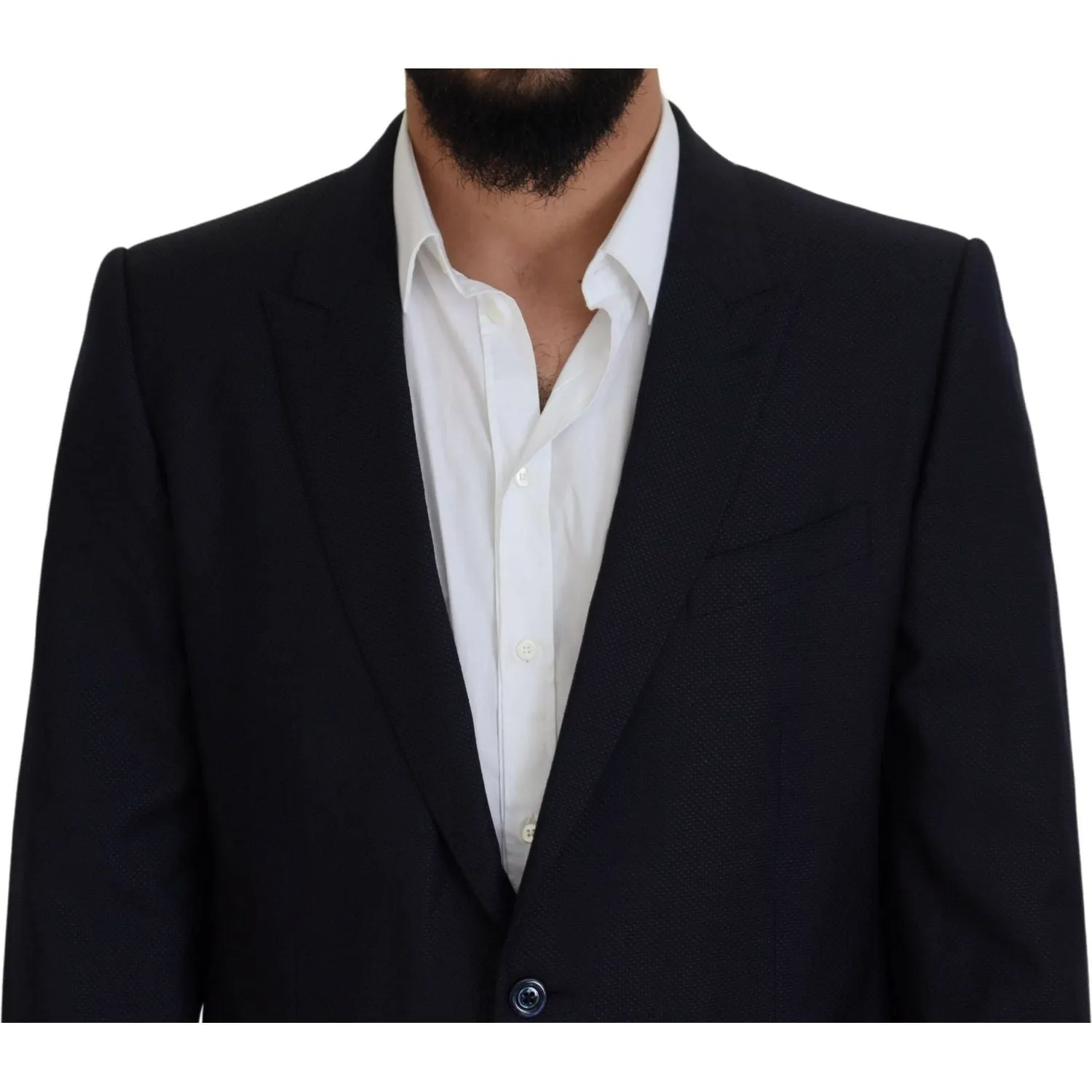 Dolce & Gabbana Elegant Blue Martini Wool-Silk Blend Suit