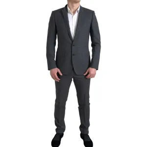 Dolce & Gabbana Elegant Grey Checkered Slim Fit Suit