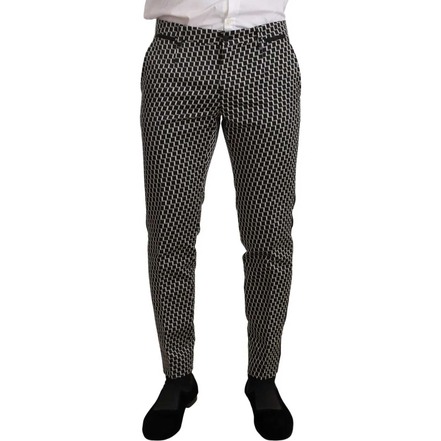 Dolce & Gabbana Elegant Martini Black Check Three-Piece Suit