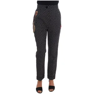 Dolce & Gabbana Elegant Polka Dot Embellished Trousers