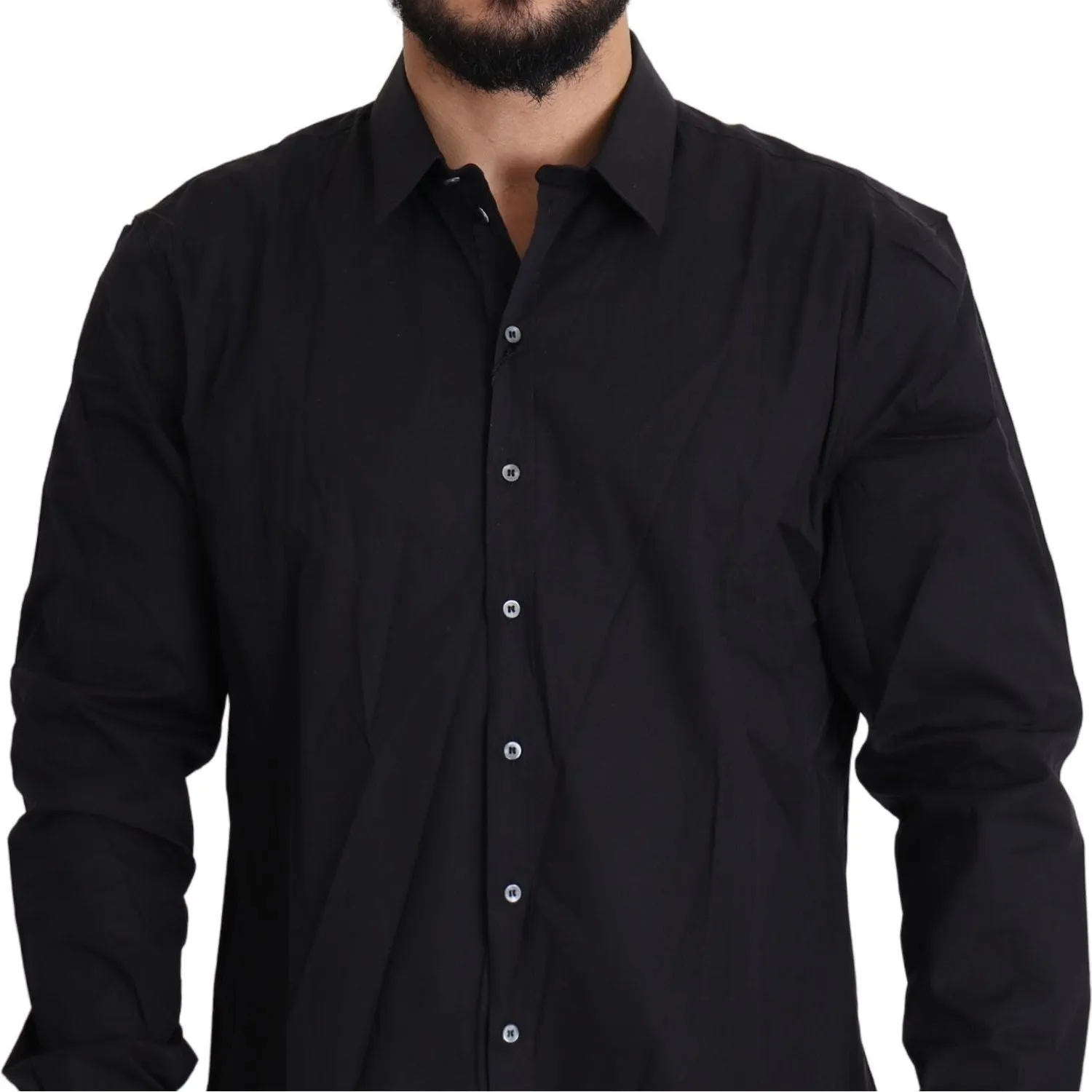 Dolce & Gabbana Elegant Slim Fit Black Dress Shirt