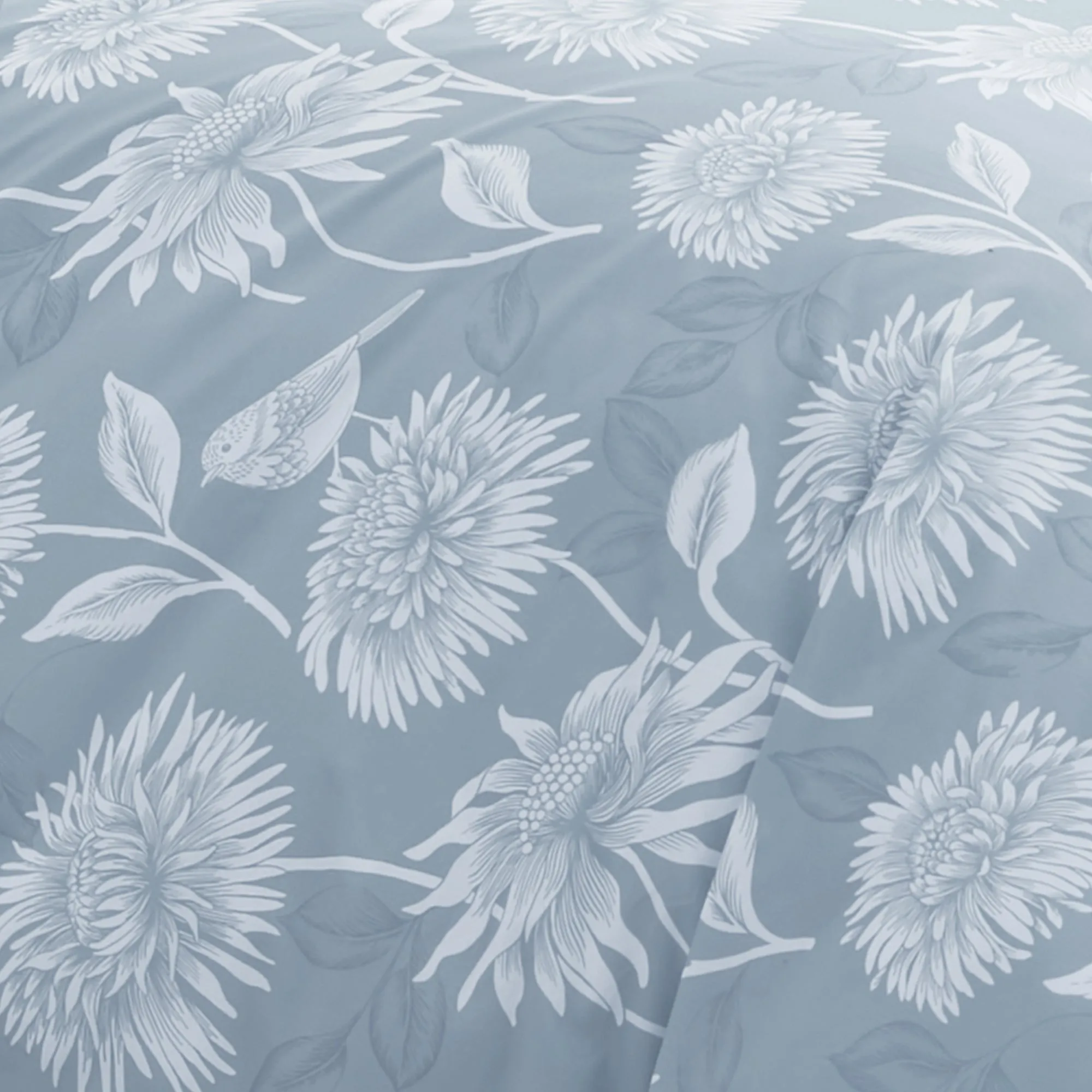 Dreams & Drapes Chrysanthemum Duvet Cover Set - Blue