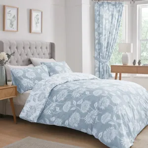 Dreams & Drapes Chrysanthemum Duvet Cover Set - Blue