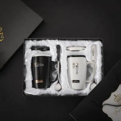 Elegant Marble Ceramic Coffee Mug Gift Set