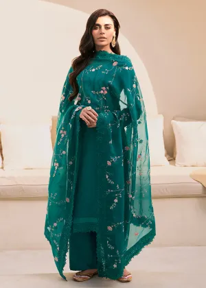 Embroidered Green Dola Silk Festive Style Salwar Suit