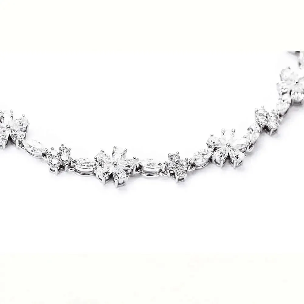 Florence Ornate Moissanite Tennis Bracelet in 18K Gold