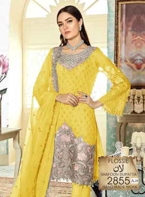 Flossie Shafoon Dubatta 3 PC Lawn Suit High Lawn Quality 2855