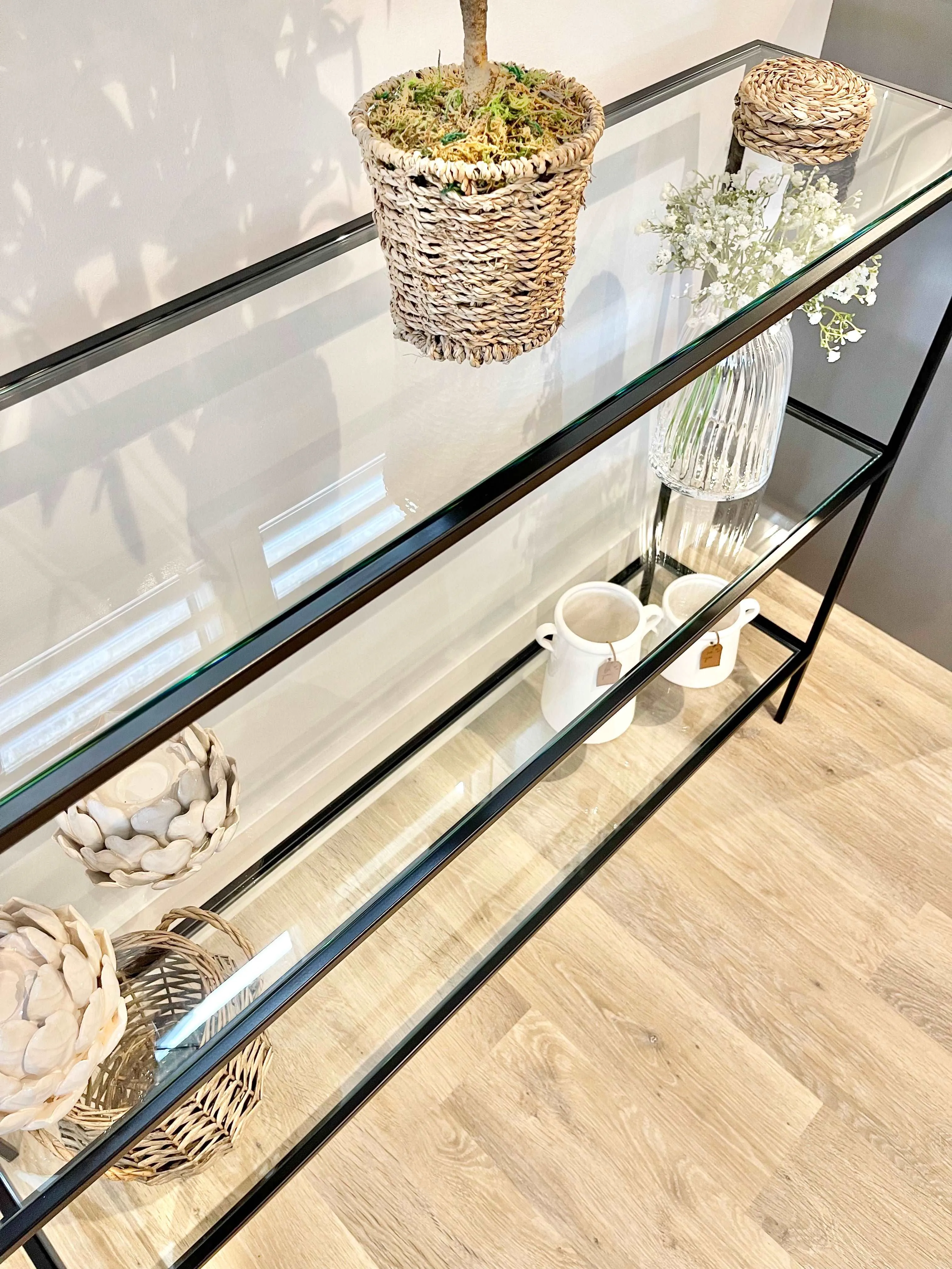 Glass Console Table - 3 Tier