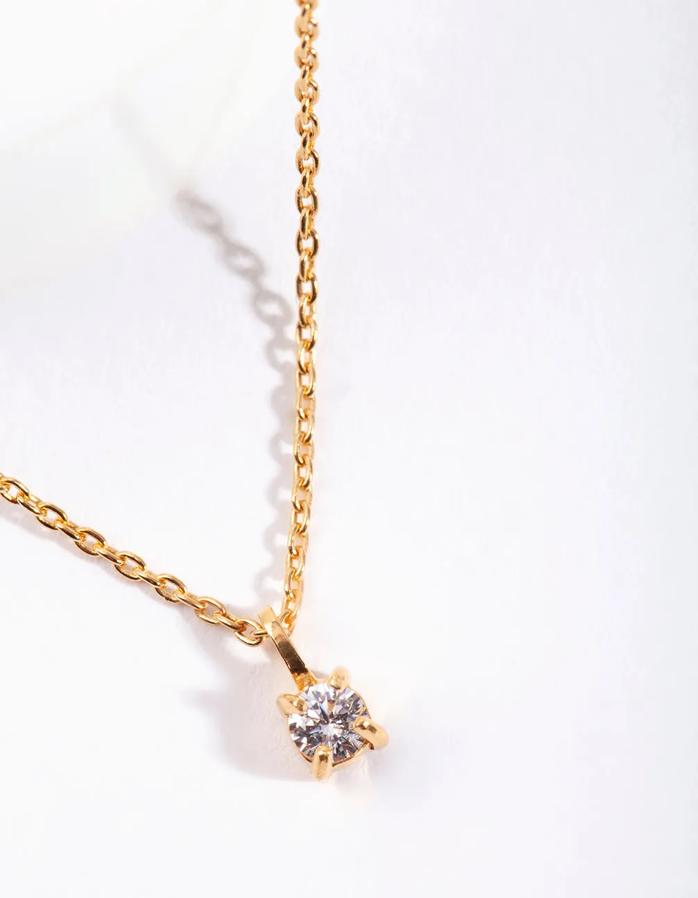 Gold Plated Sterling Silver Baby Cubic Zirconia Necklace