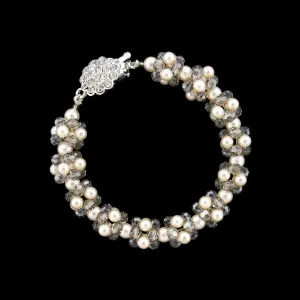 Gray & White Cluster Bracelet