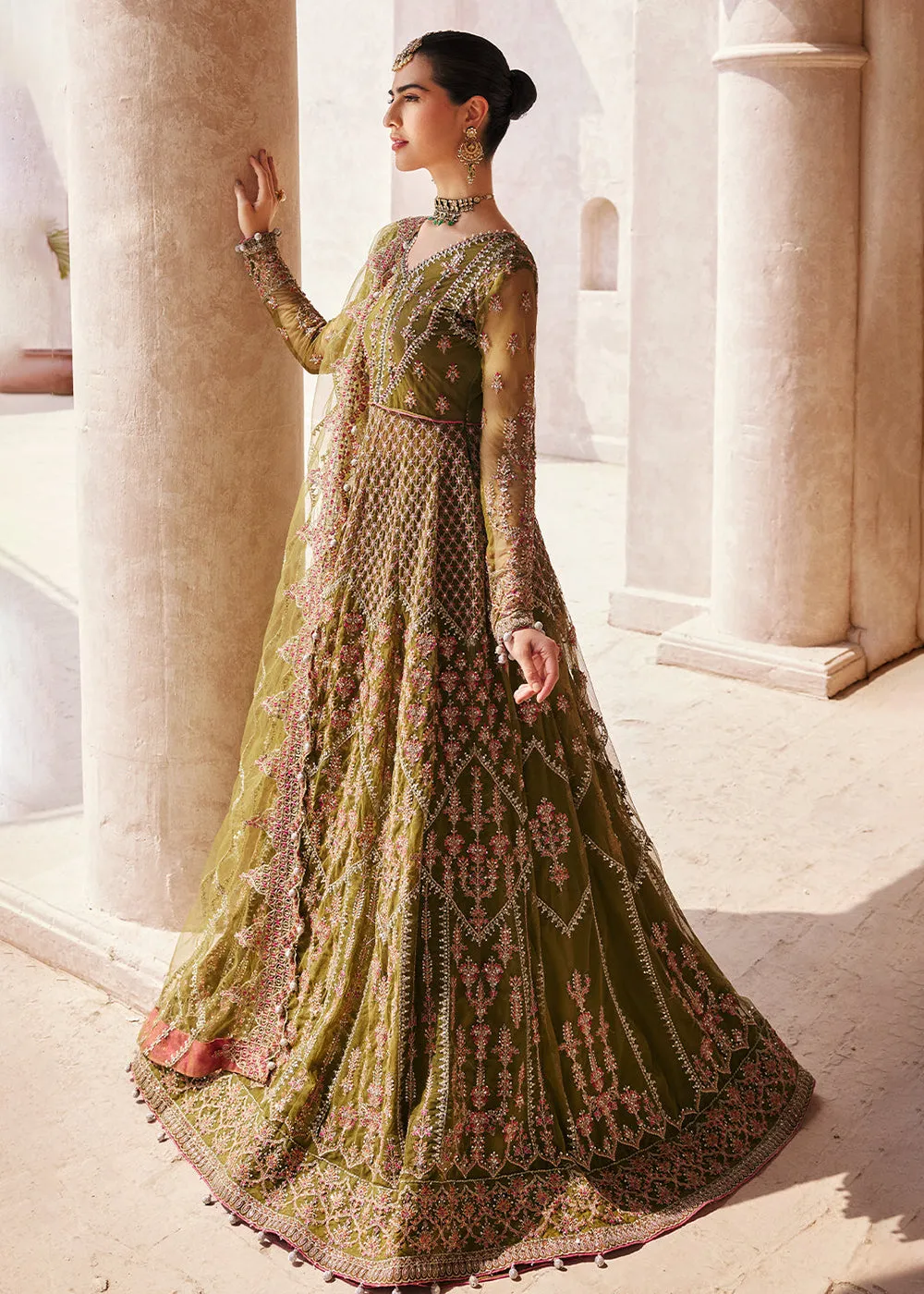 Green Maxi Dress | Emaan Adeel | Mirha Wedding Edition '23 | MH-207