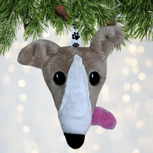 Houndie Head Ornament Tan with Blaze and Tongue